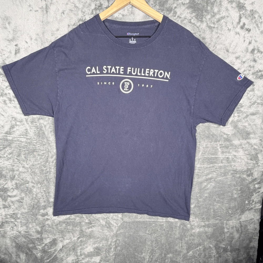 Champion Cal State Fullerton T-Shirt‎ Mens XL Navy Blue University College Logo - Picture 1 of 6